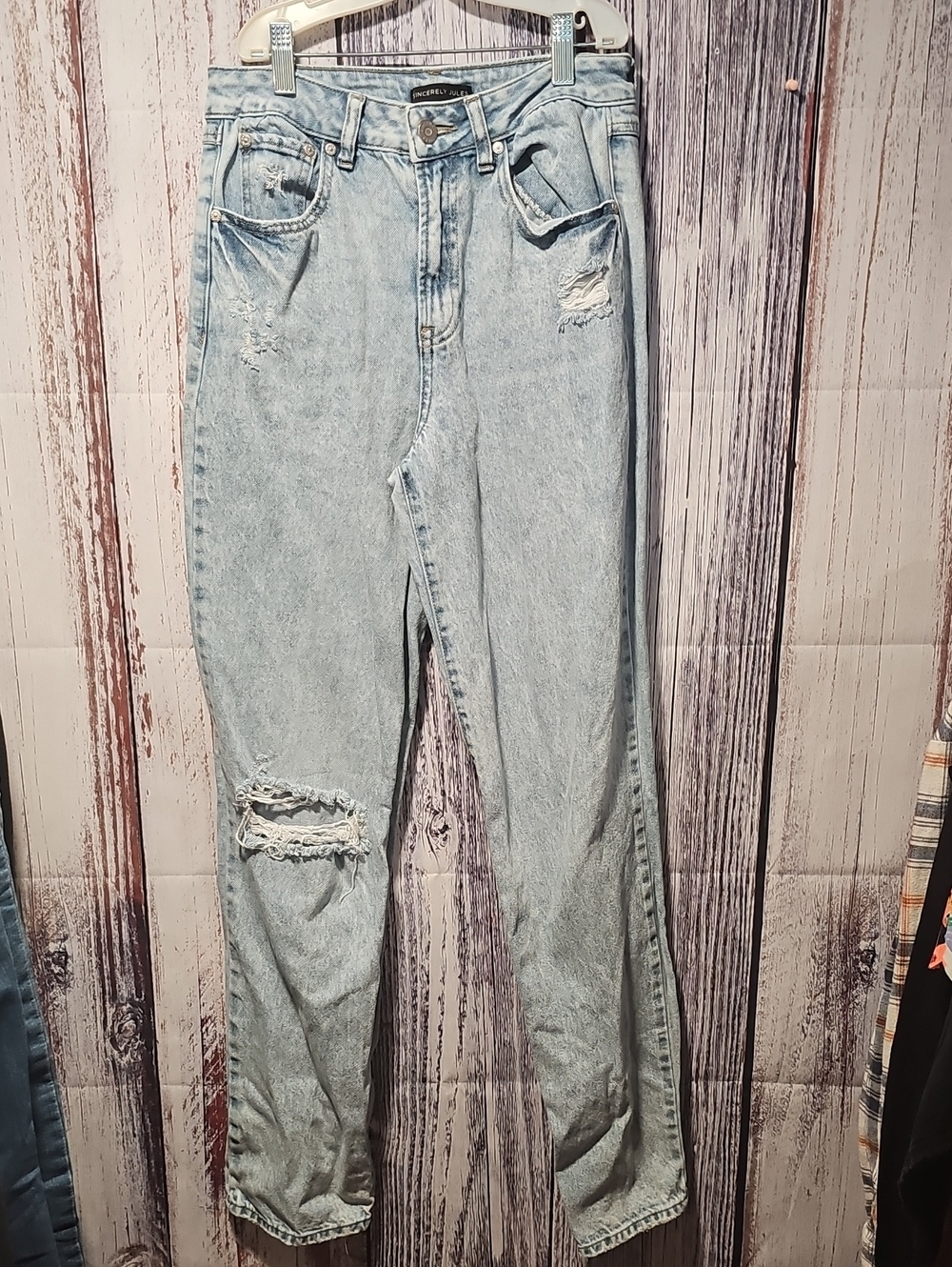Sincerely Jules Light Wash Distressed Boyfriend Jeans
